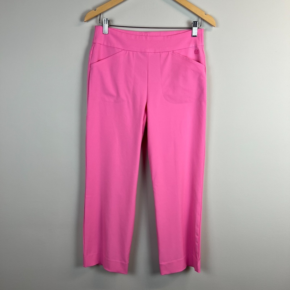 Lilly Pulitzer Luxletic Alston Pink Crop Pants 4 UPF 50 Stretch Golf High Rise